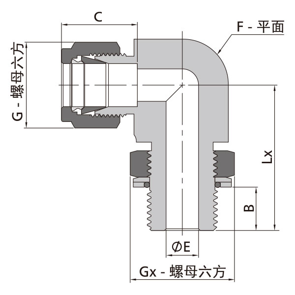 卡套轉SAE/MS外螺紋可調彎通接頭